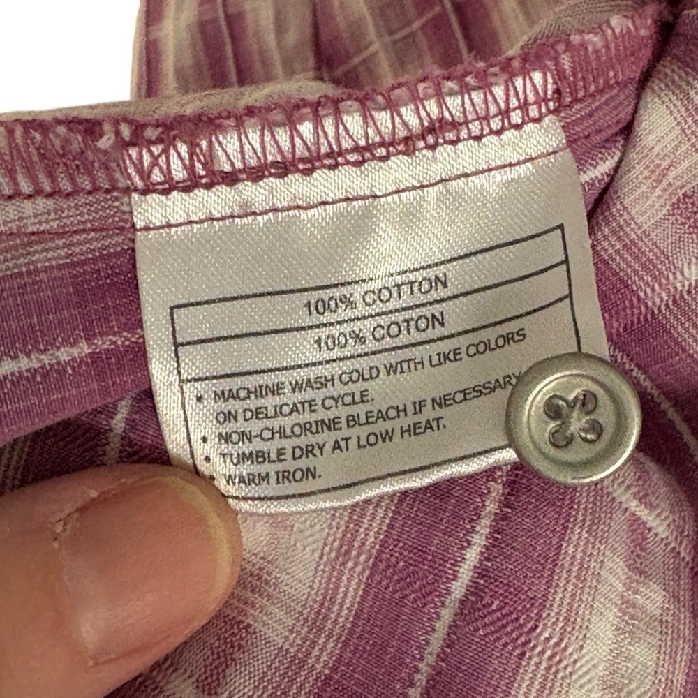 Ariat Womens Button Up Shirt Pink Plaid Size Large Long Sleeve - Picture 5 of 5
